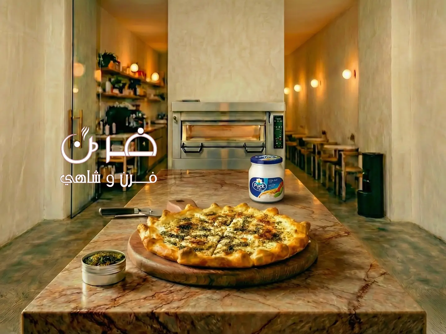 منقوشة جبن سائل وزعتر