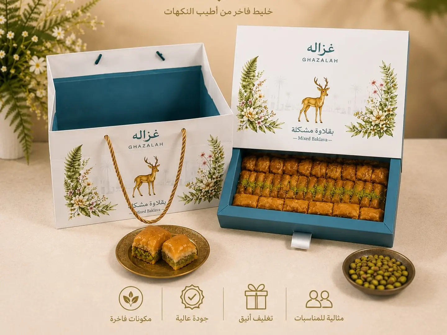 مشكل بقلاوة غزالة وسط