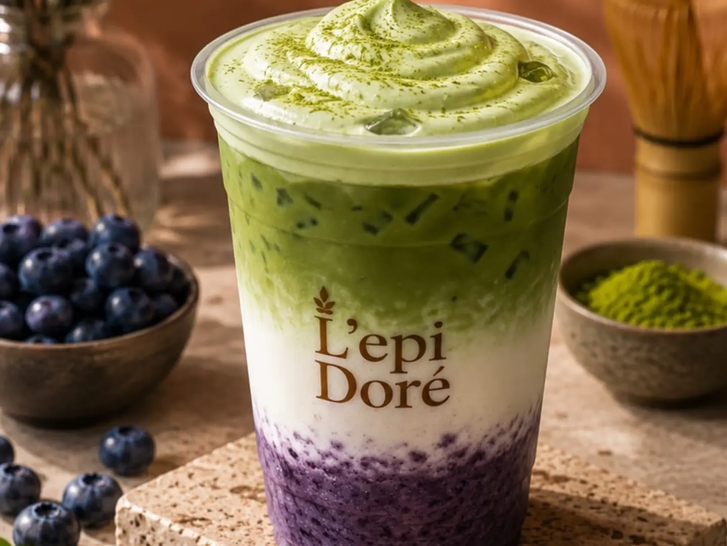 Iced Blueberry Matcha