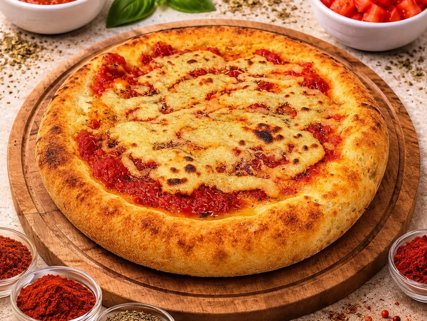 بيتزا مارغريتا نباتية فيجن و خالية من الجلوتين