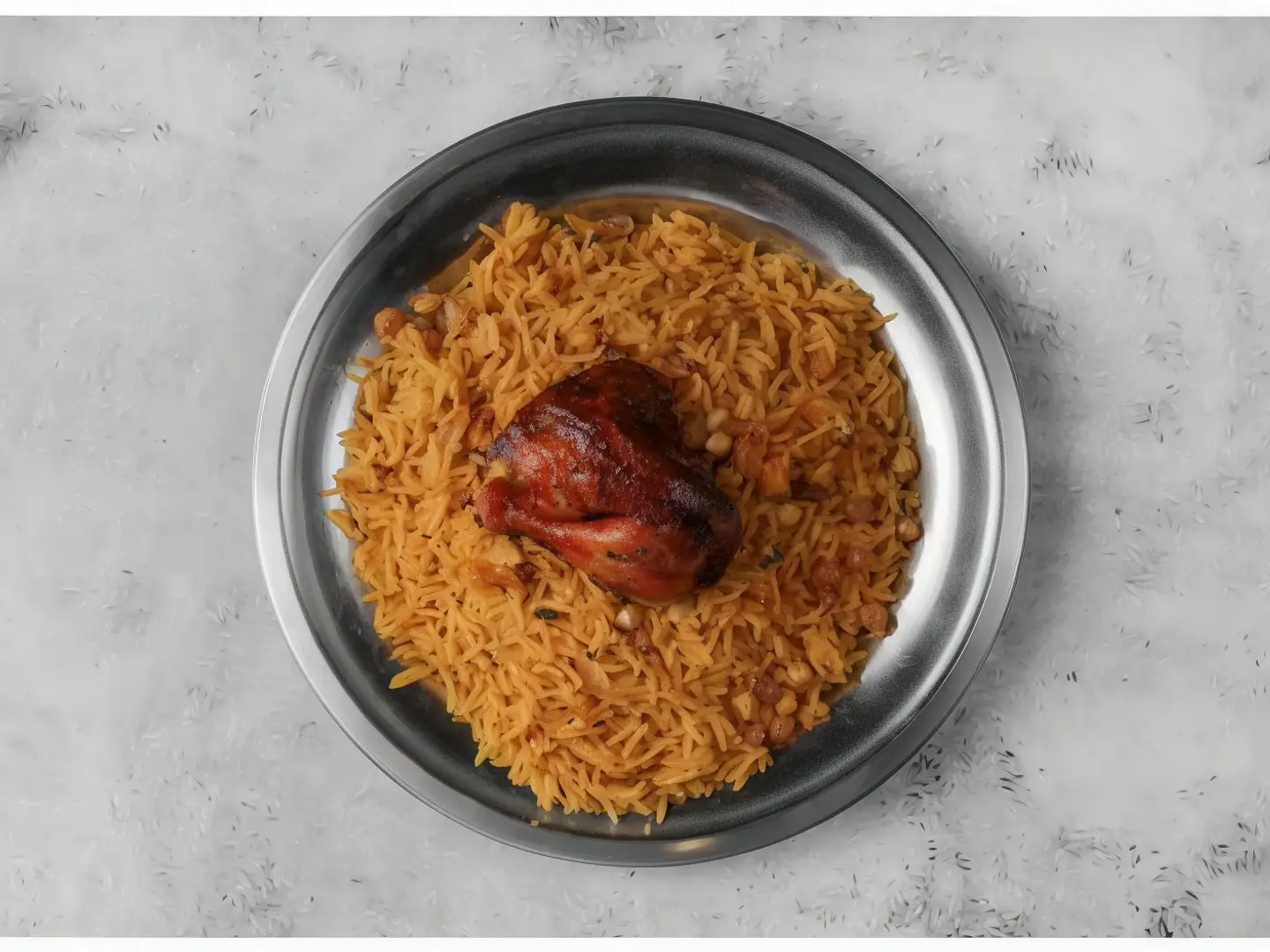 Quarter Chicken With Rice And Salad