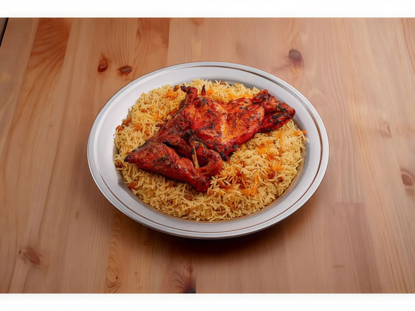 Whole Charcoal Chicken With Rice