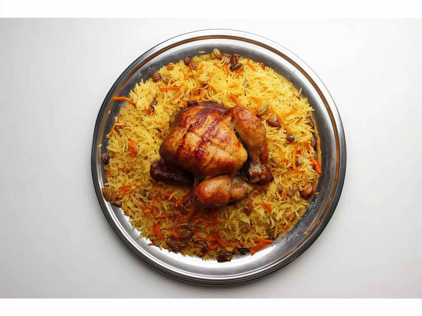 Whole Grilled Chicken With Rice