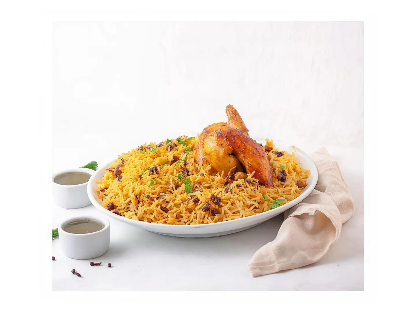 Half Grilled Chicken With Rice