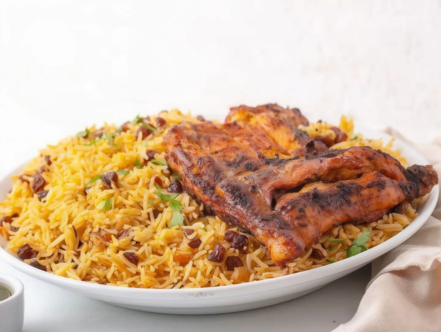 Chicken On Charcoal With Rice