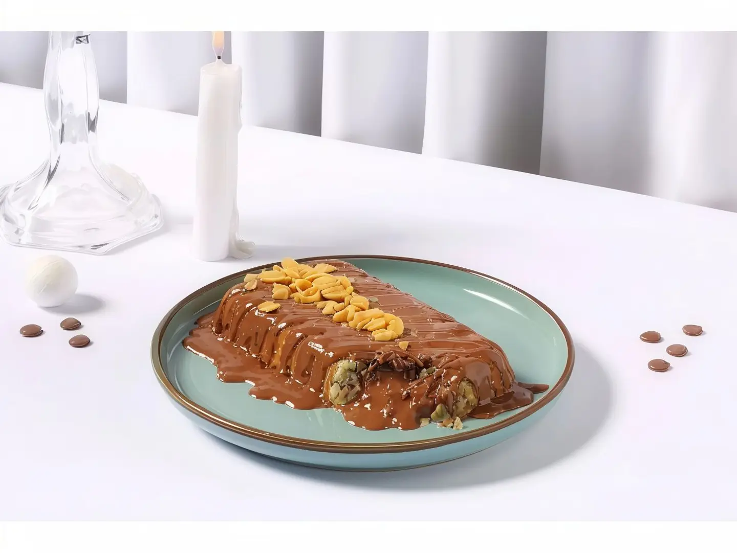 Kunafah With Nutella And Nuts - Person