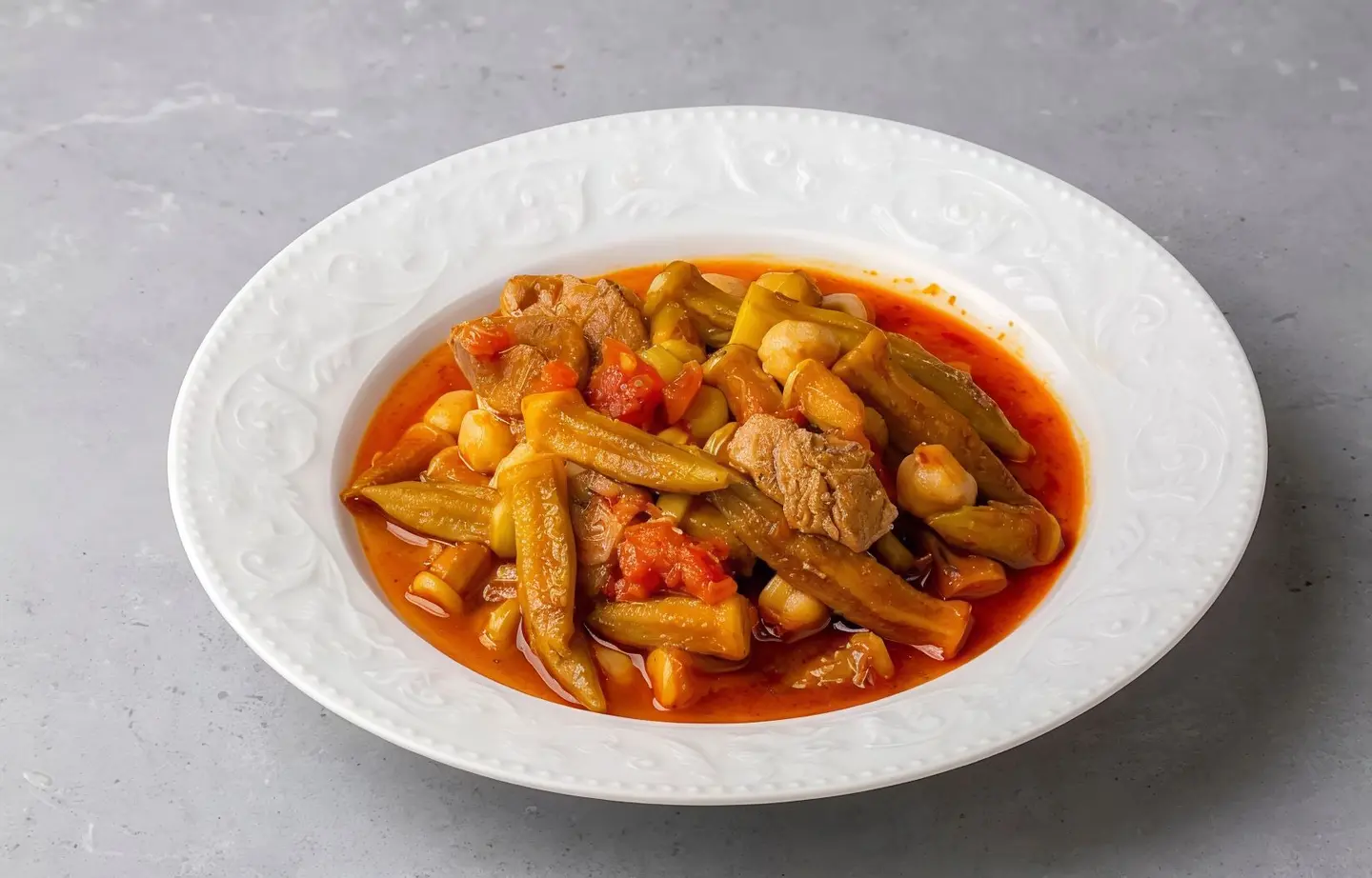 بامية باللحم