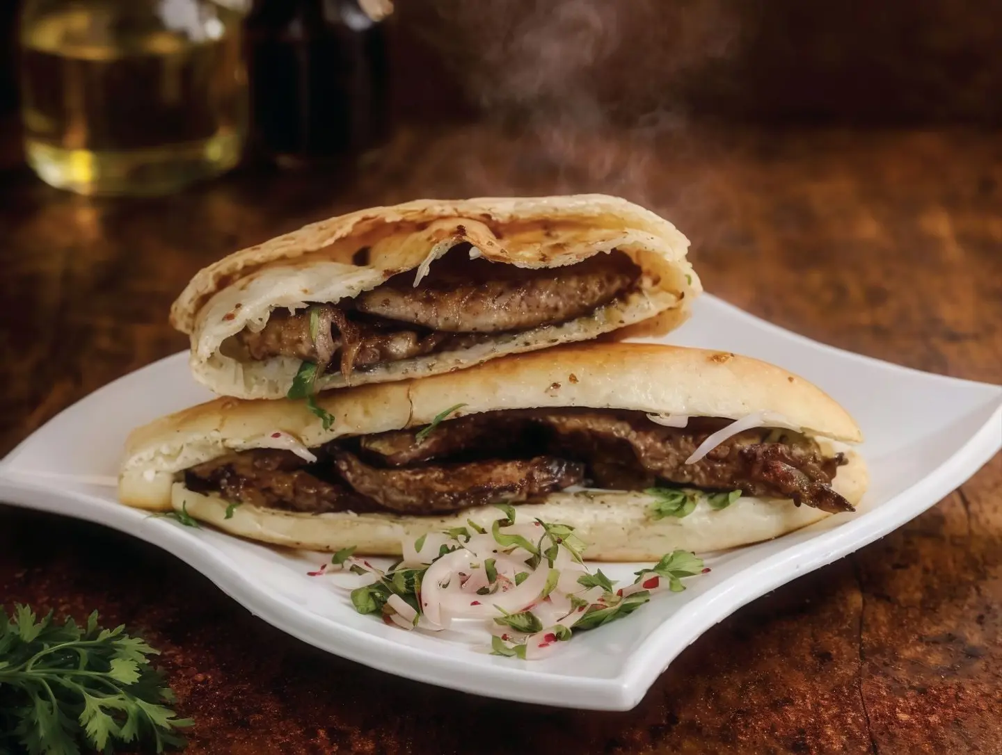 Bran Liver - Liver Coated In Bran With Samouli Bread.