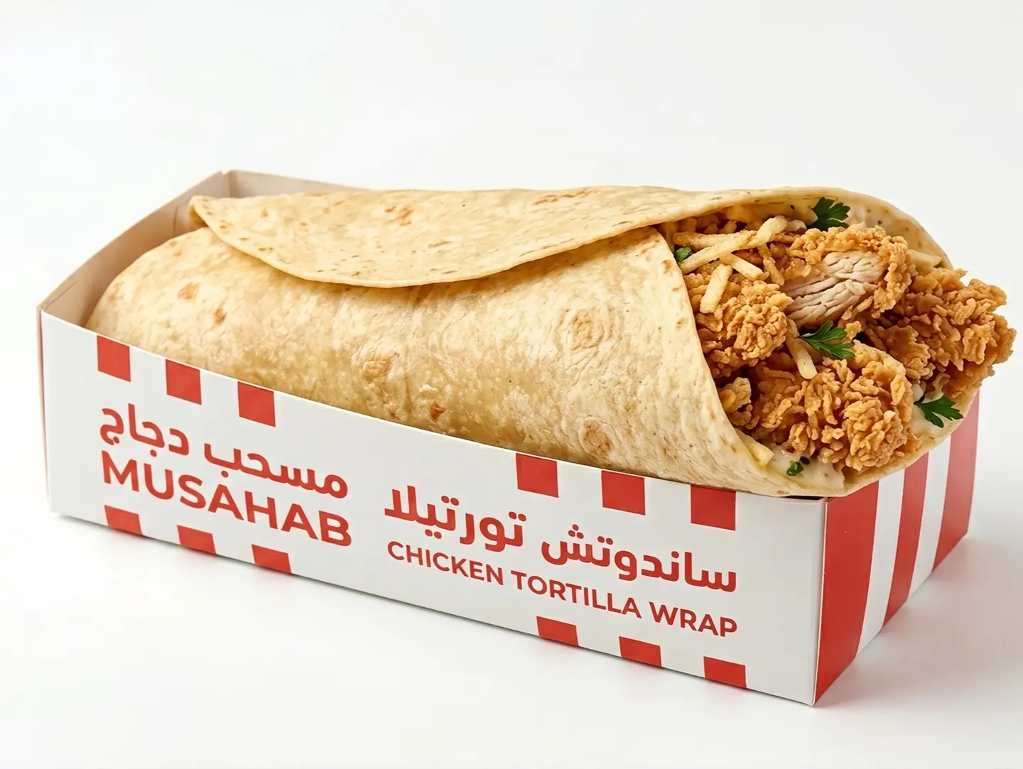 تورتيلا مسحب دجاج ساندوتش