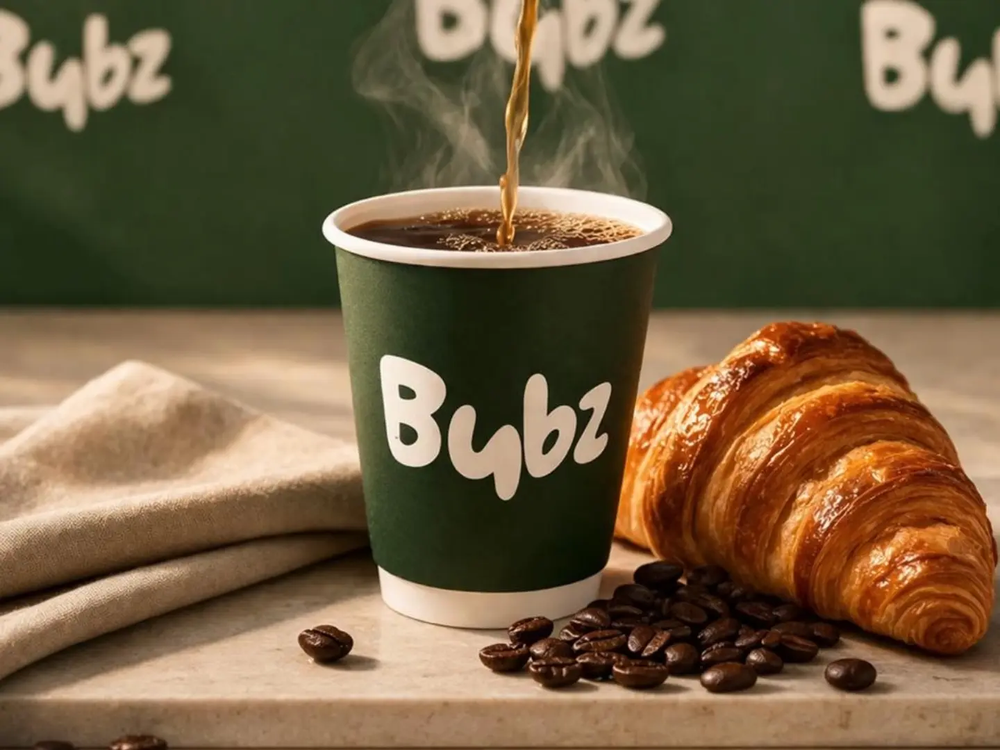 كروسان بالزعتر وقهوة