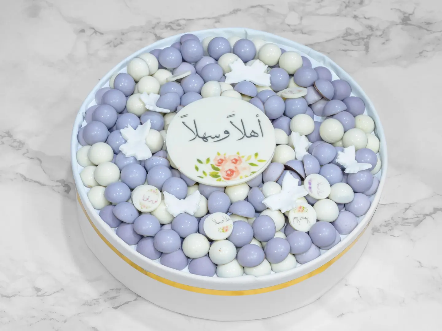 White Chocolate With Welcome Messages Printed On It