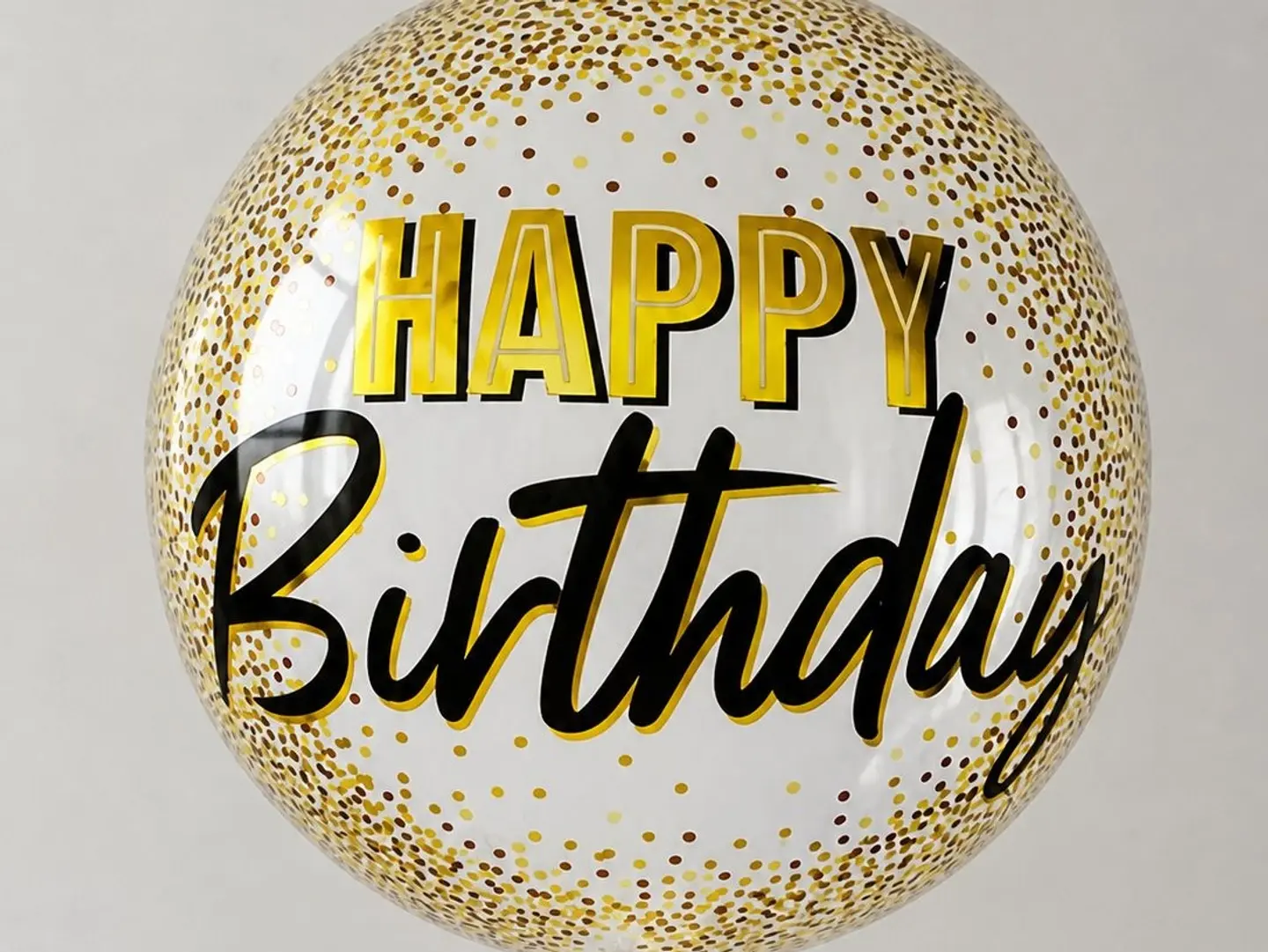 Happy Birthday Gold Helium Balloon