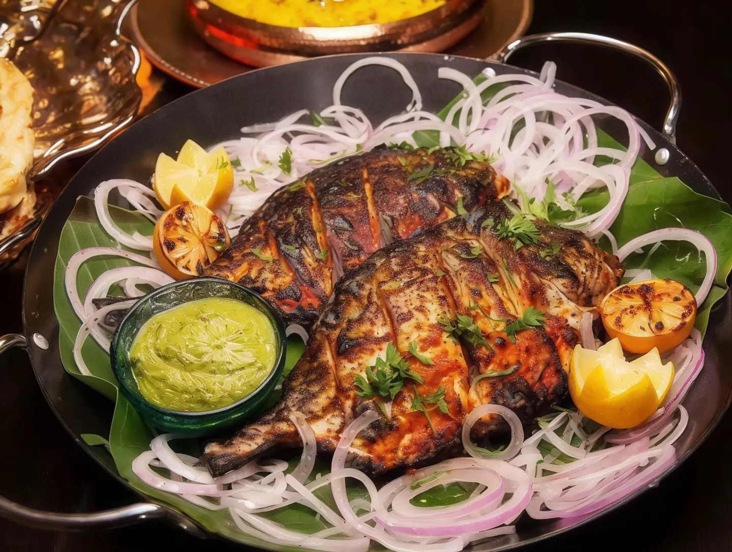 سمك تندوري مشوي