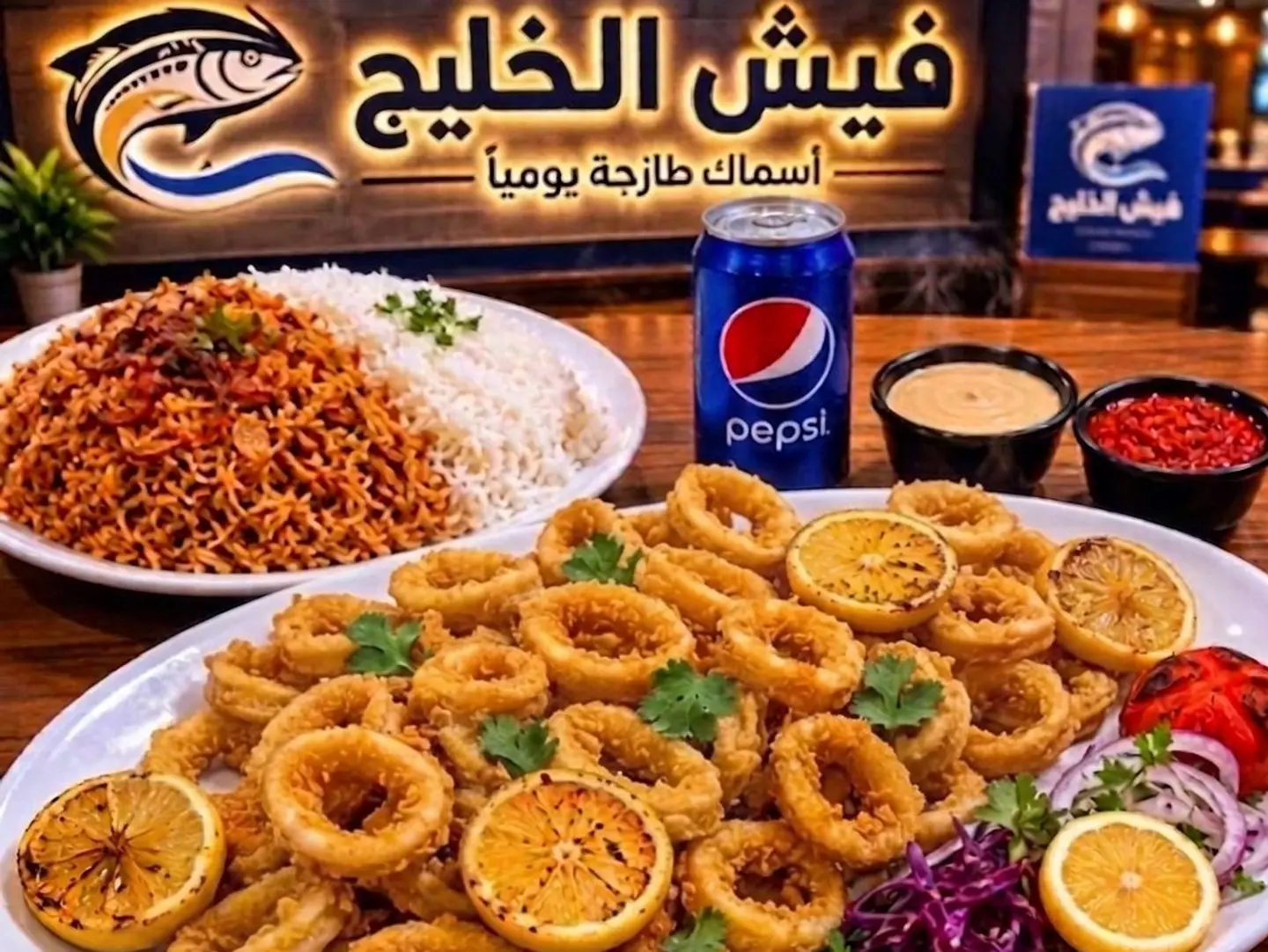 وجبة حبار مقلي