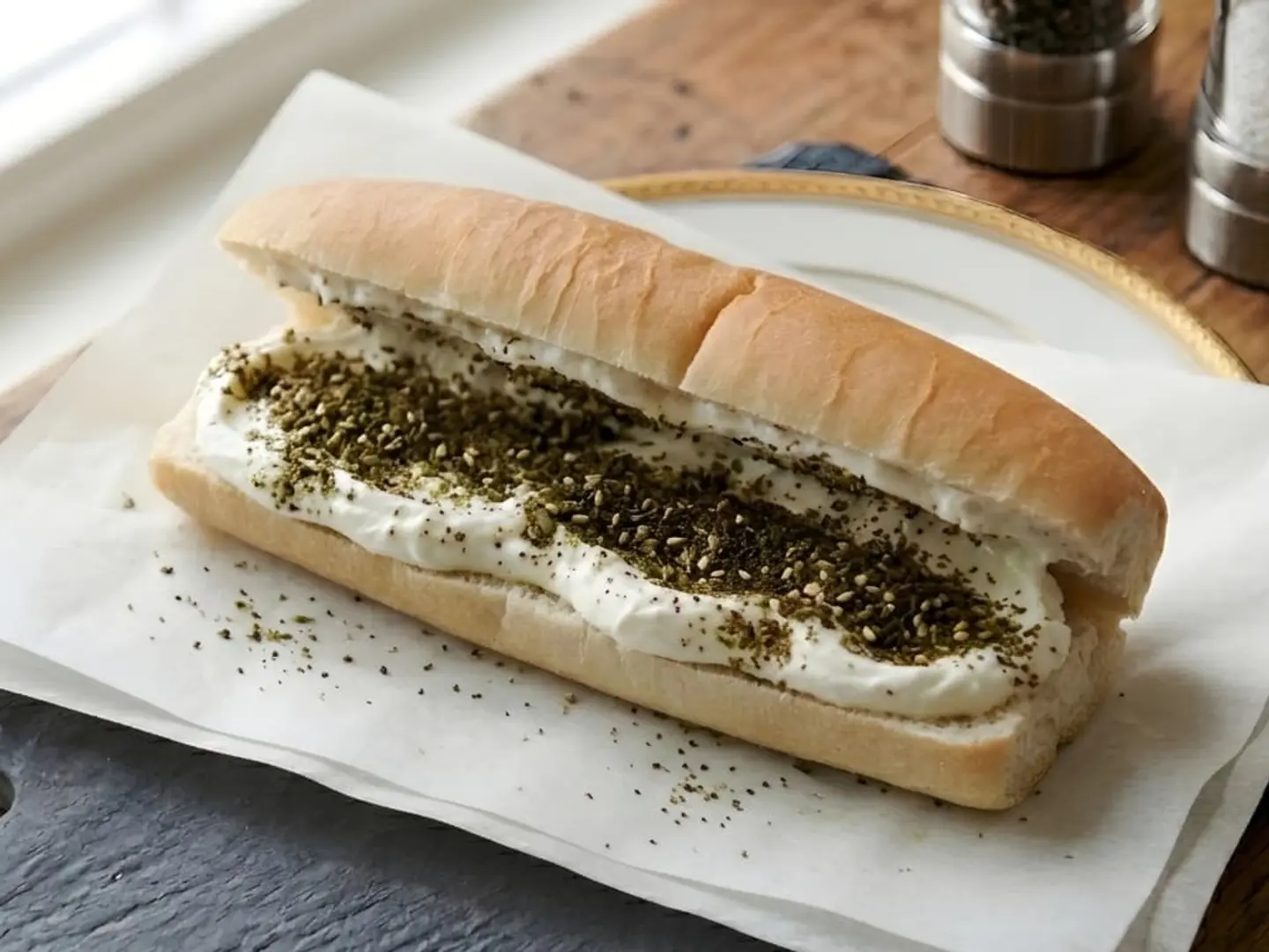 ساندوتش لبنة وزعتر