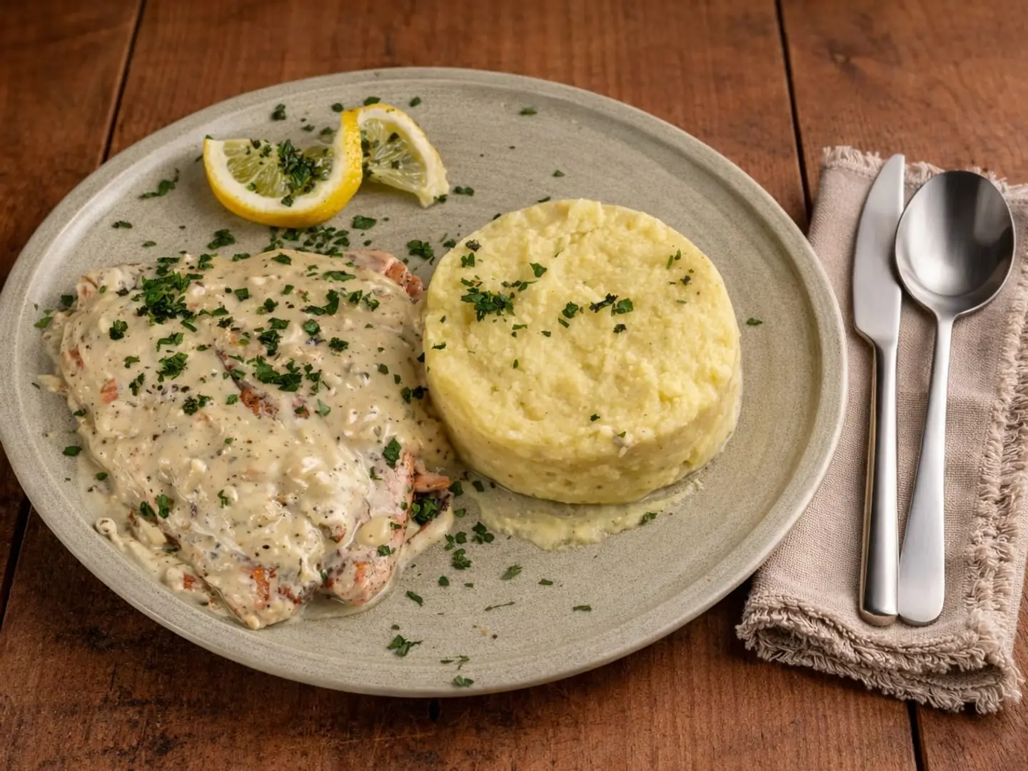 سلمون بالكريمة