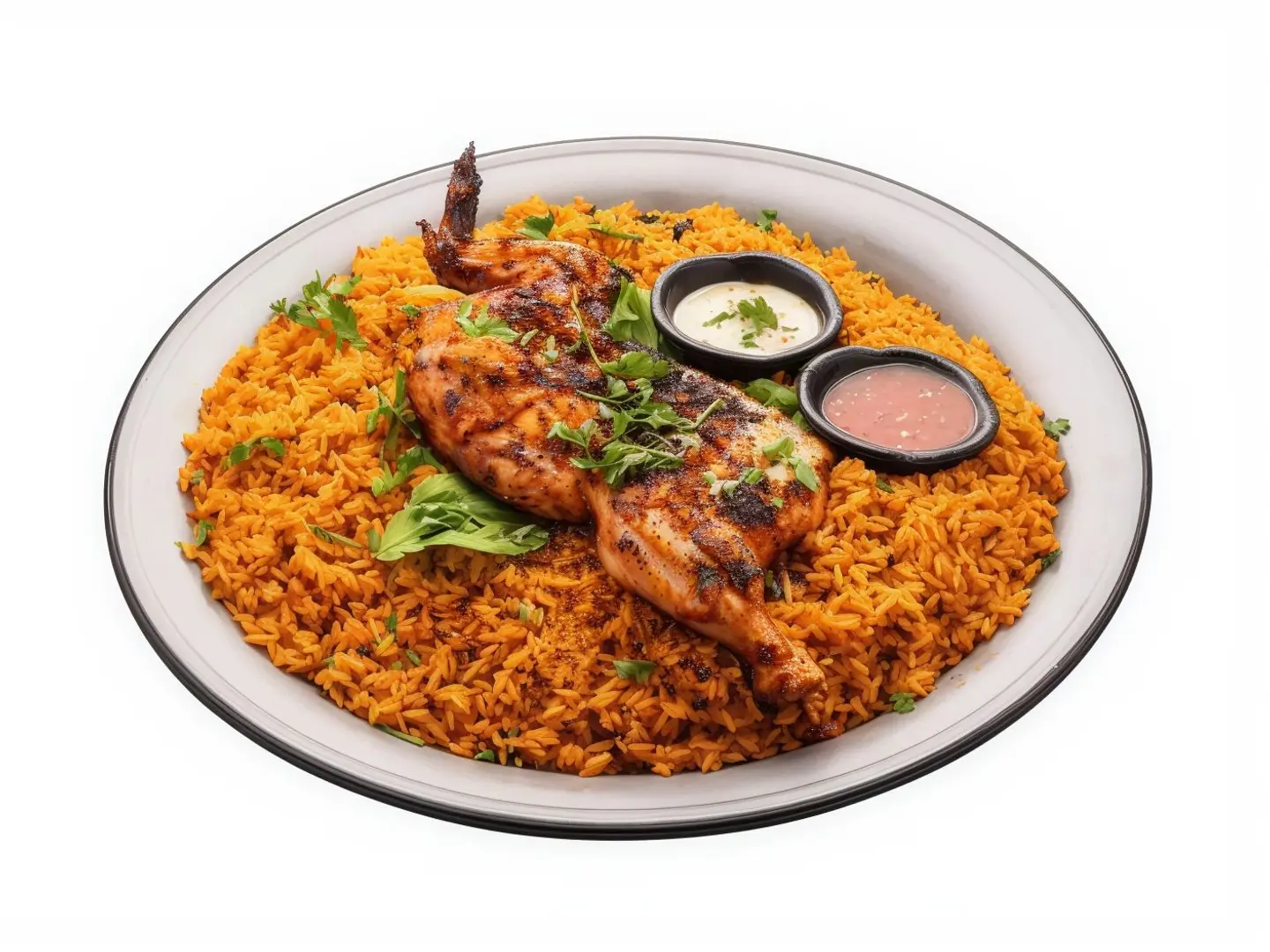 Half Grilled Chicken With Biryani Rice