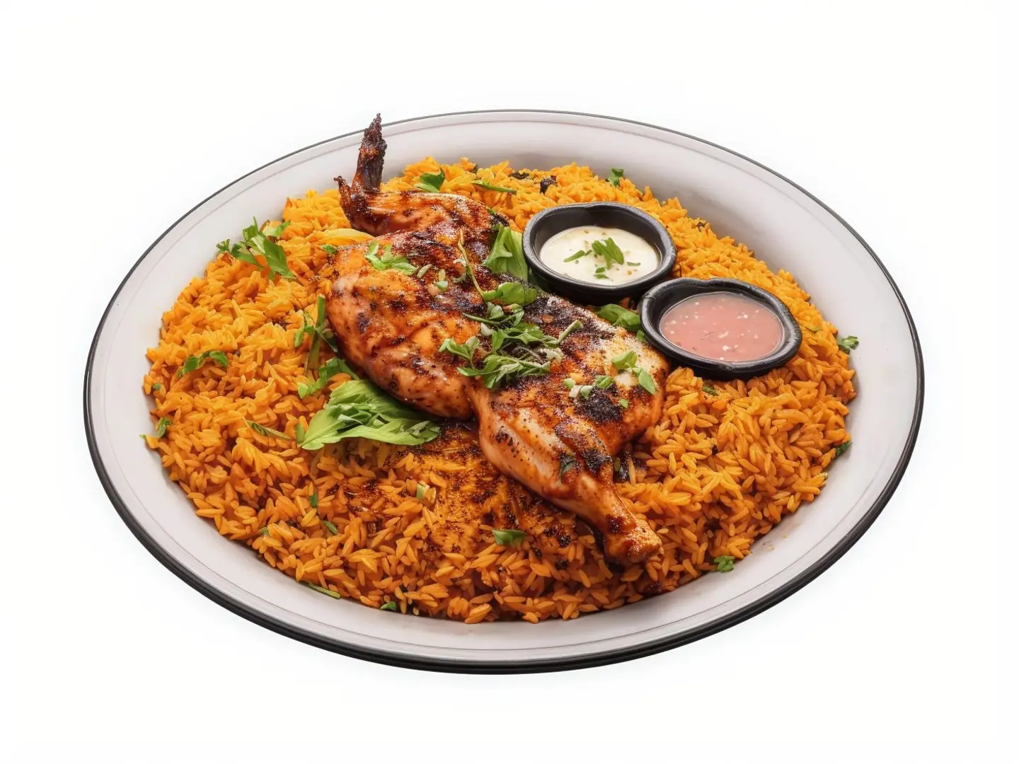 Half Grilled Chicken With Mixed Rice