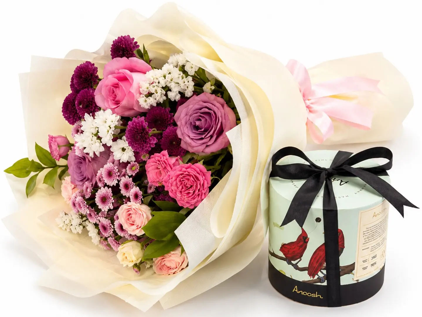 A Bouquet Of Roses With Chocolates Anoush