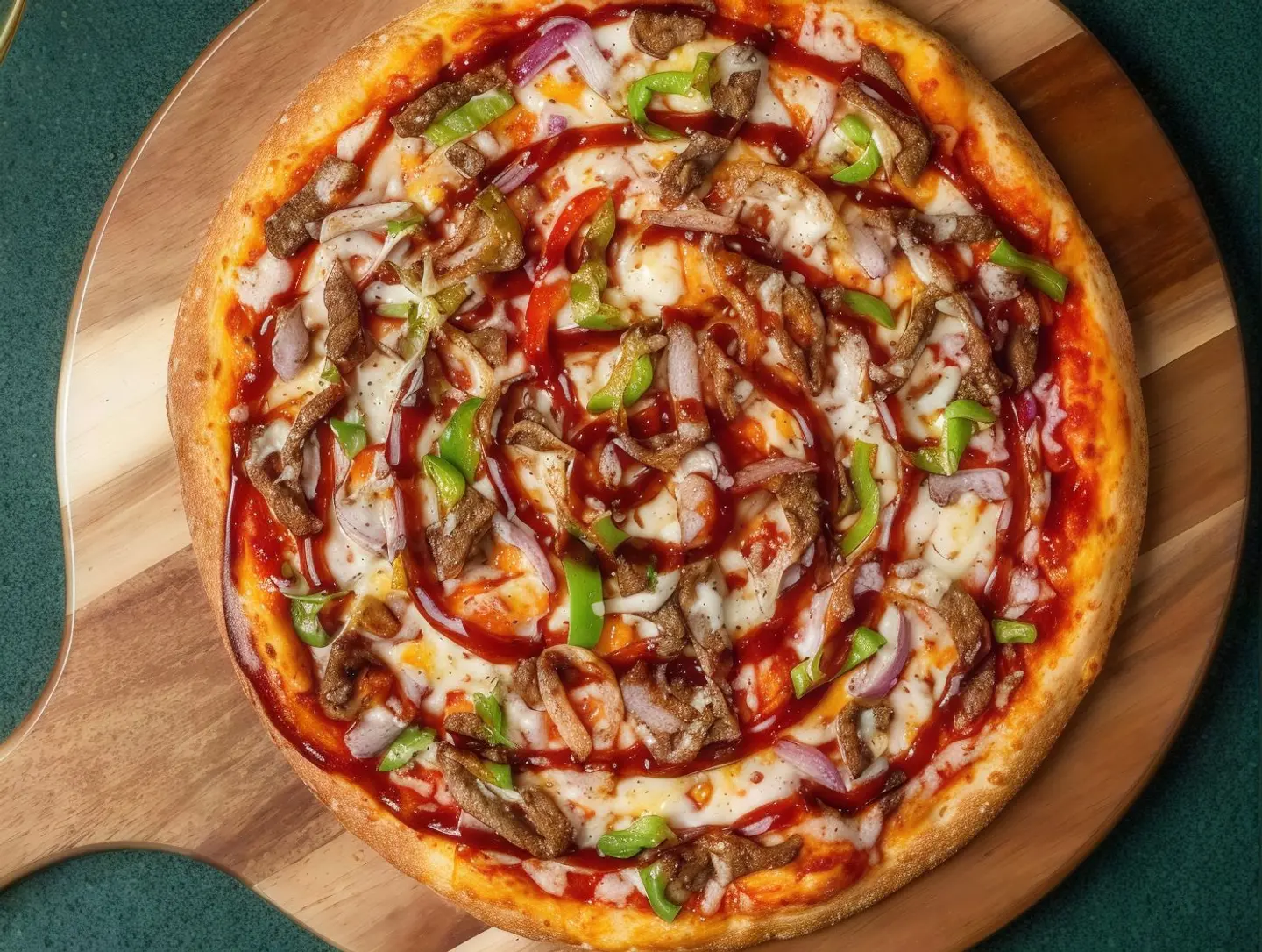 بيتزا لحم بصوص الباربيكيو