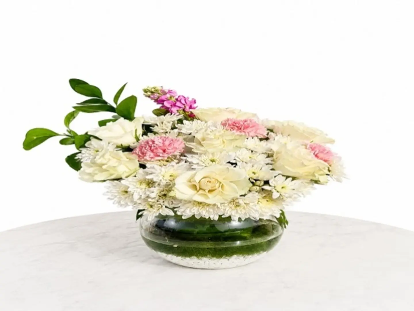 Pink And White Flowers Vase