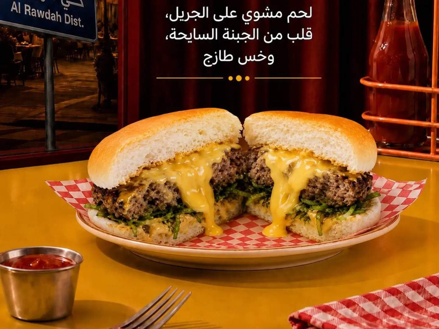 برجر لحم محشي بالجبن