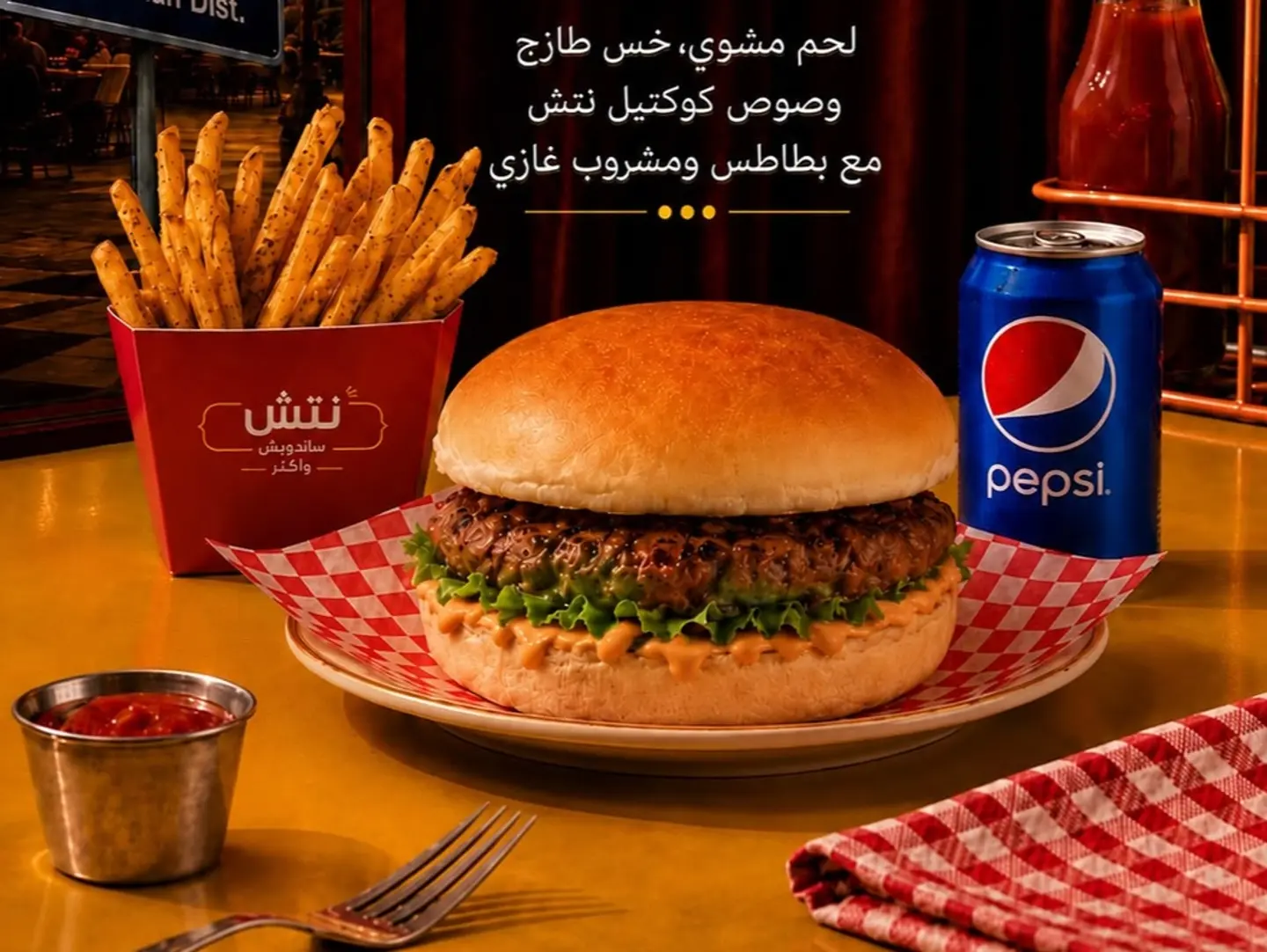 وجبة برجر لحم كلاسيك