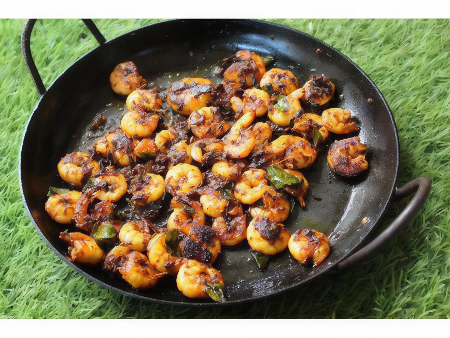 روبيان مقلي على الصاج