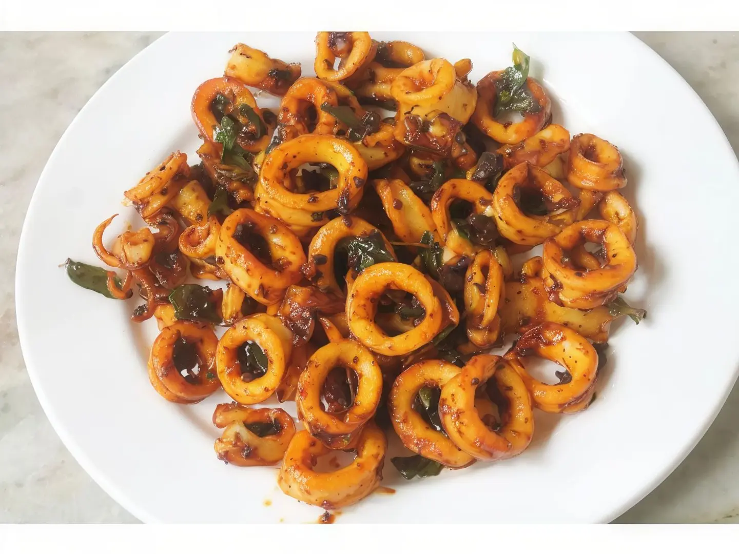 حبار مقلي على الصاج