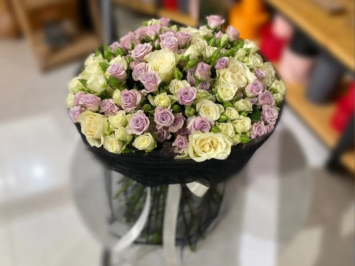 Mixed Bouquet With Yellow And Purple Flowers