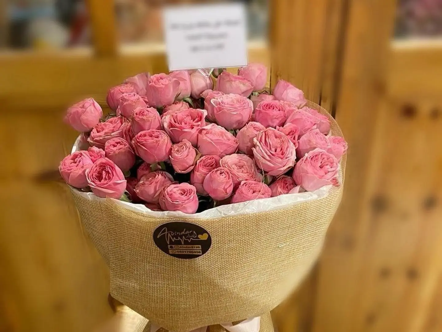 Love Bouquet With Pink Roses