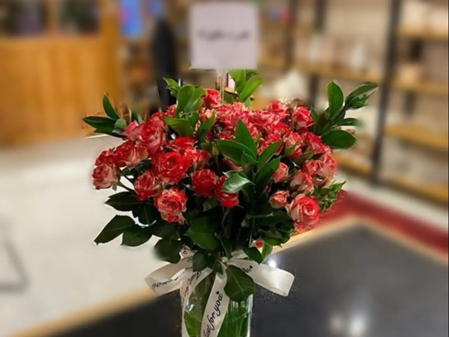 Vase With Pink Roses