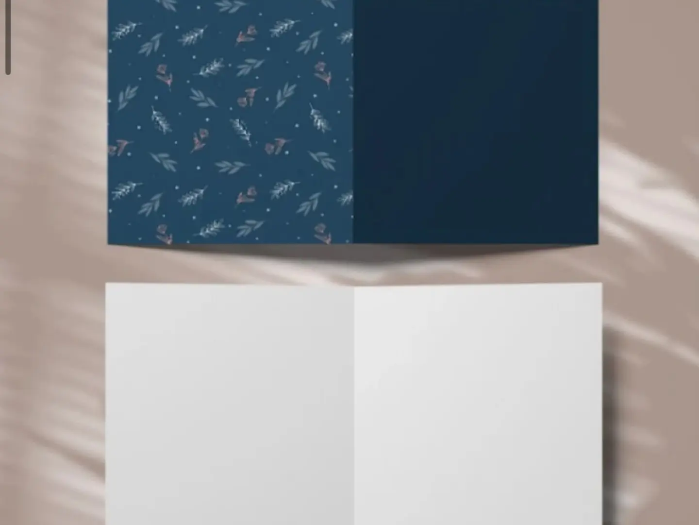 A Card With A Blue Feather Pattern