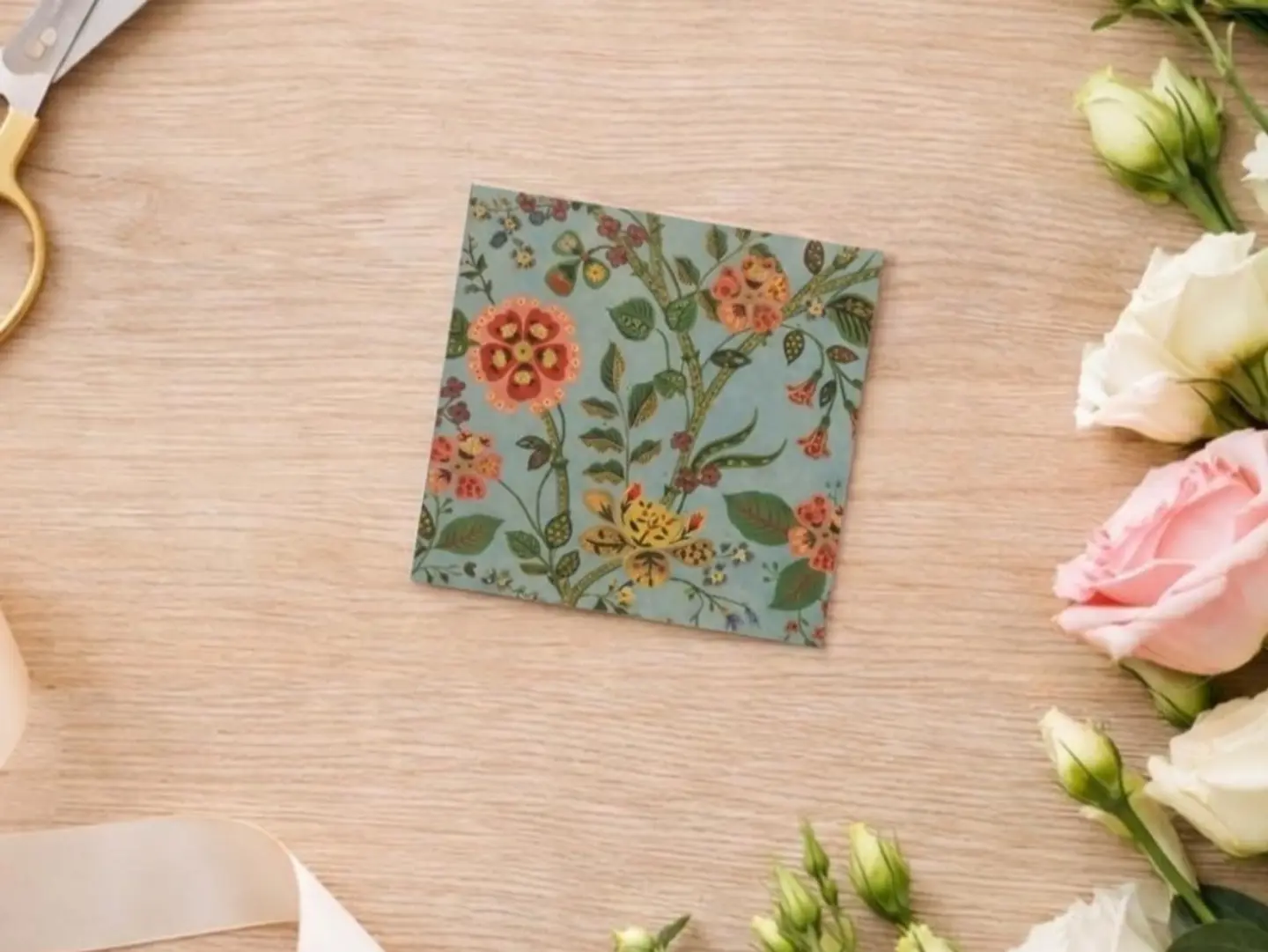 Dark Green Patterned Card