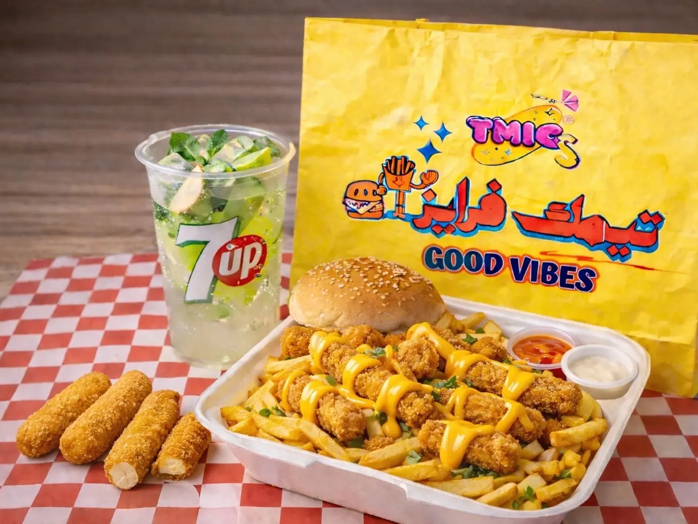 وجبة بوكس بطاطس بأصابع الموزاريلا