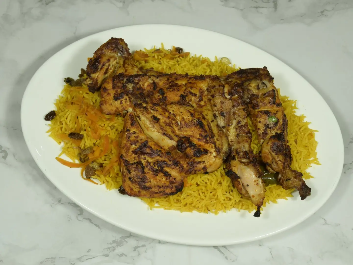Half Grilled Chicken With Rice