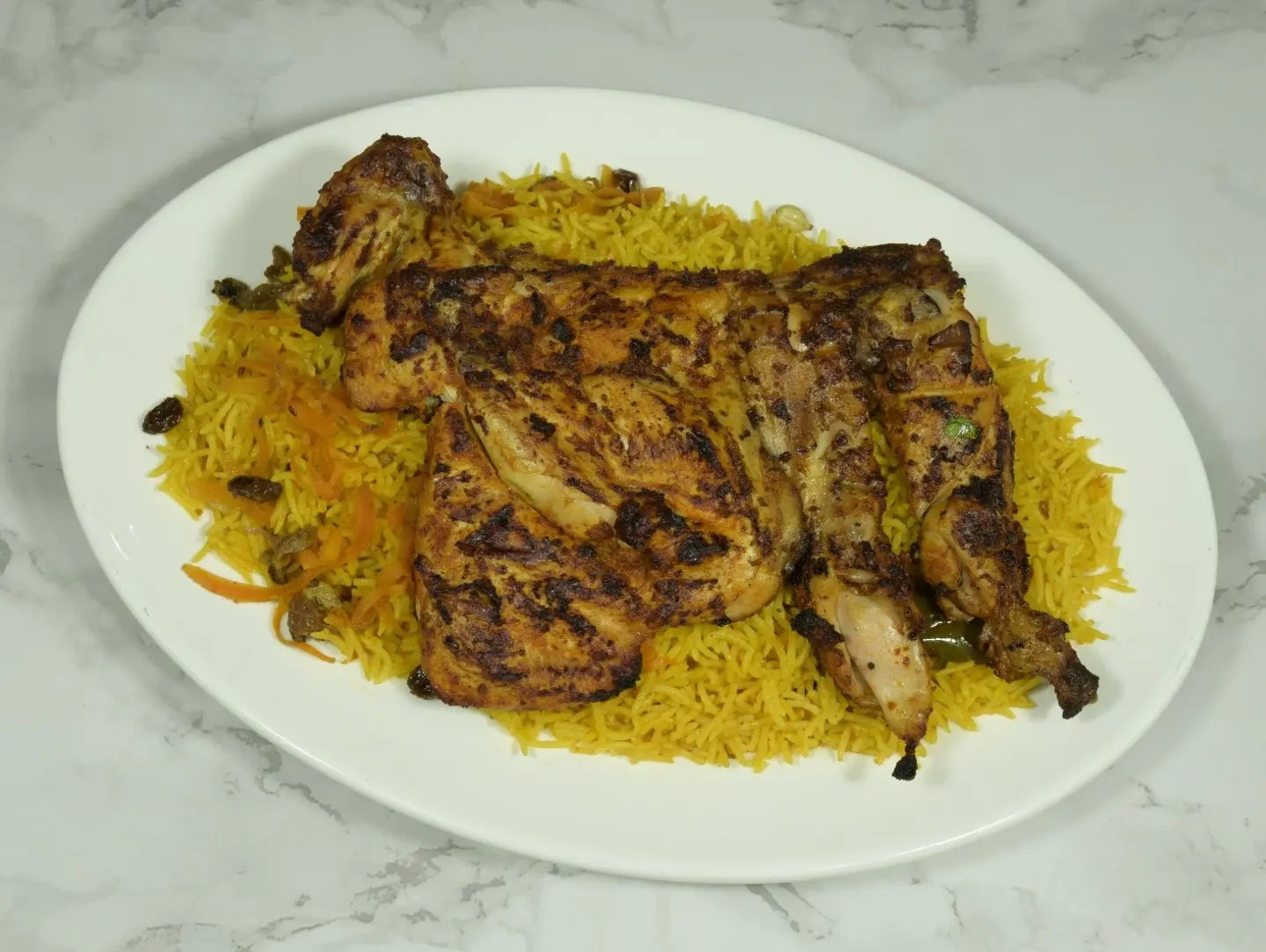 Whole Grilled Chicken With Rice