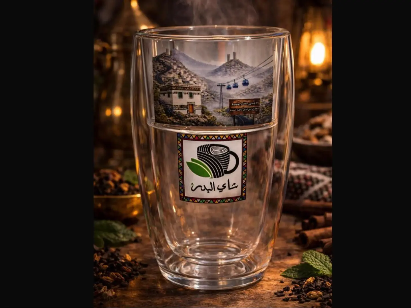 كوب العزل الحراري مع الشاي