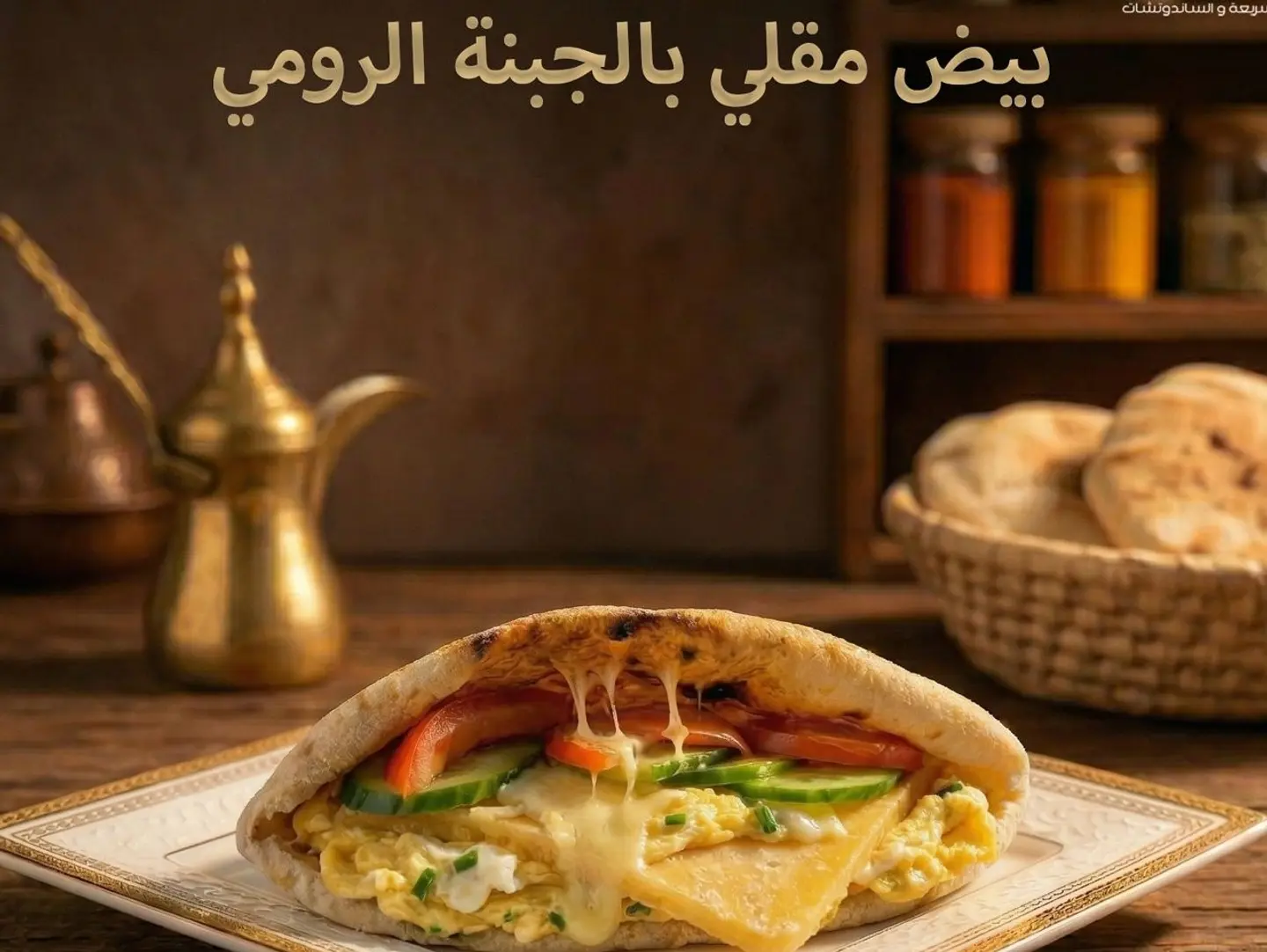 بيض مقلي بالجبنة الرومي