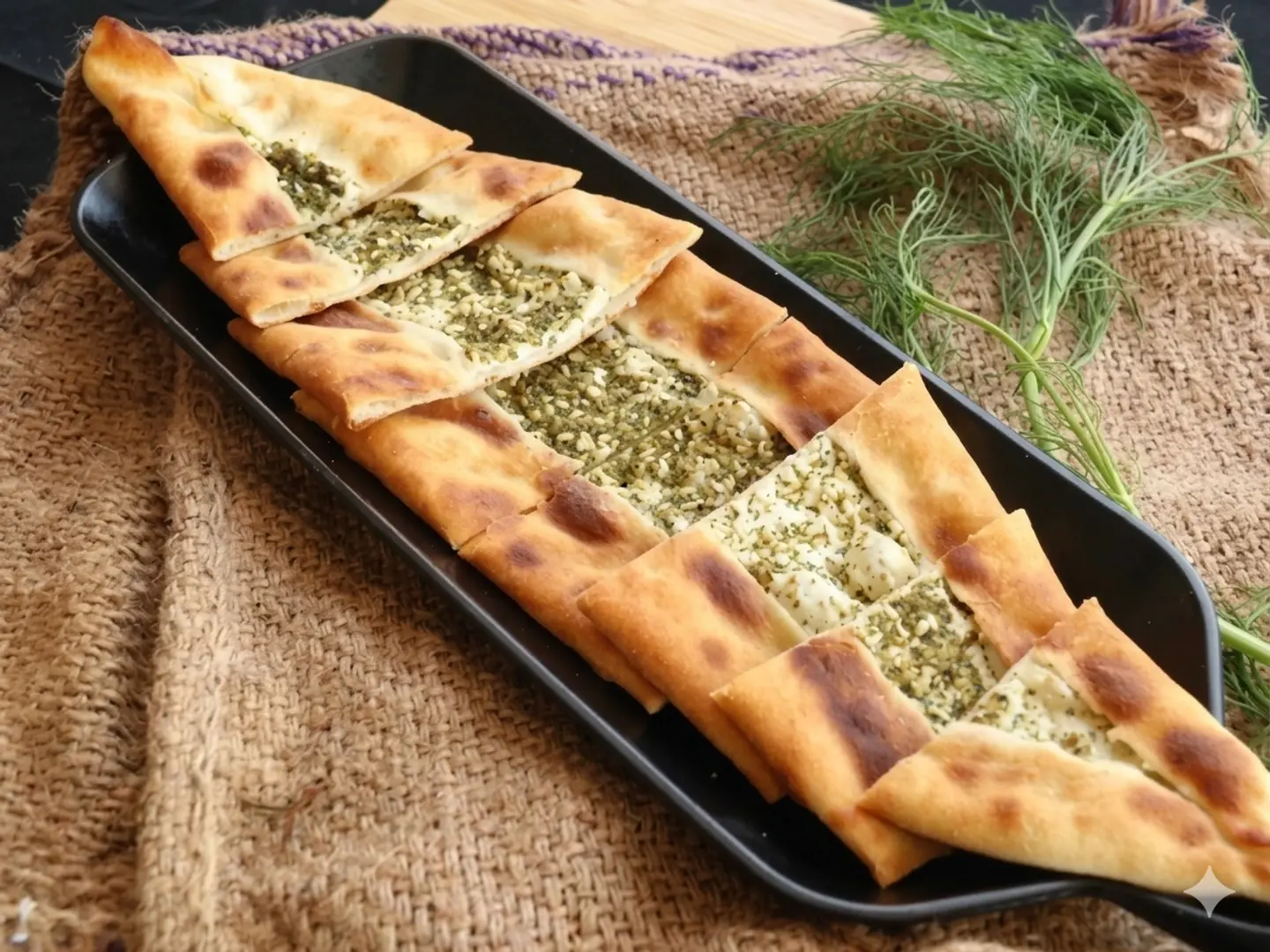 فطيرة لبنة بالزعتر