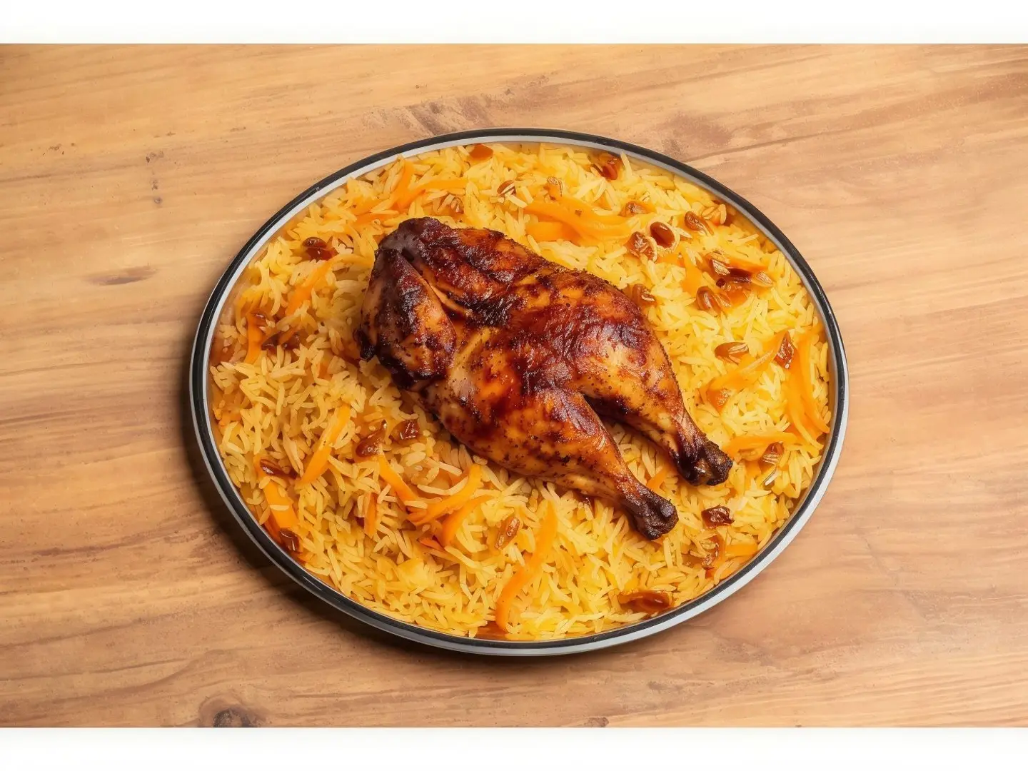 نص على الفحم مع رز