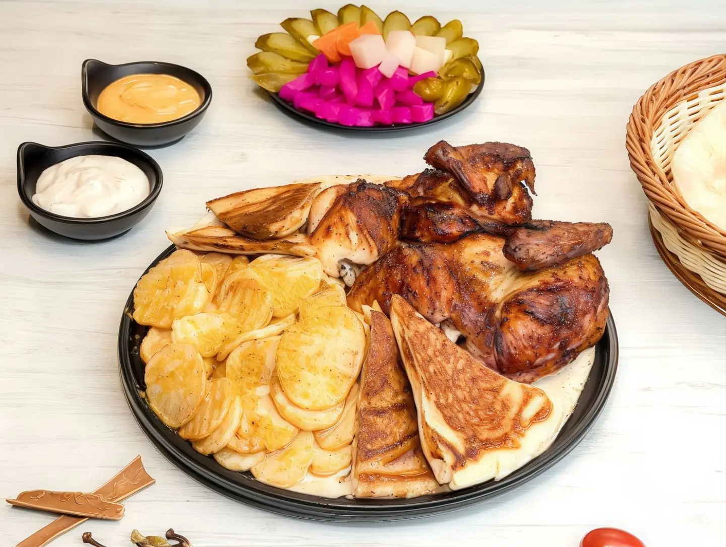دجاج شواية مع بطاطس