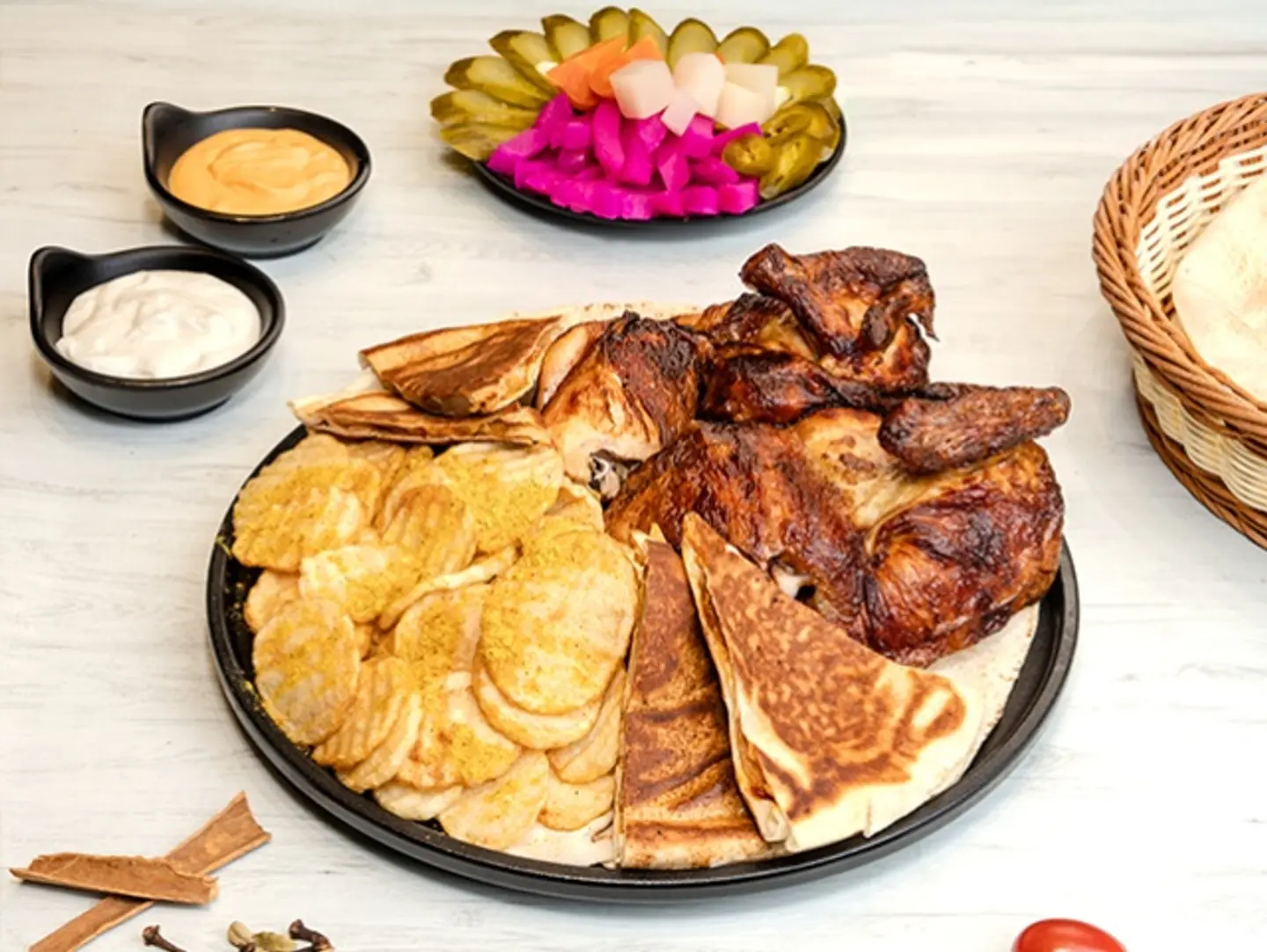 دجاج شواية مع بطاطس
