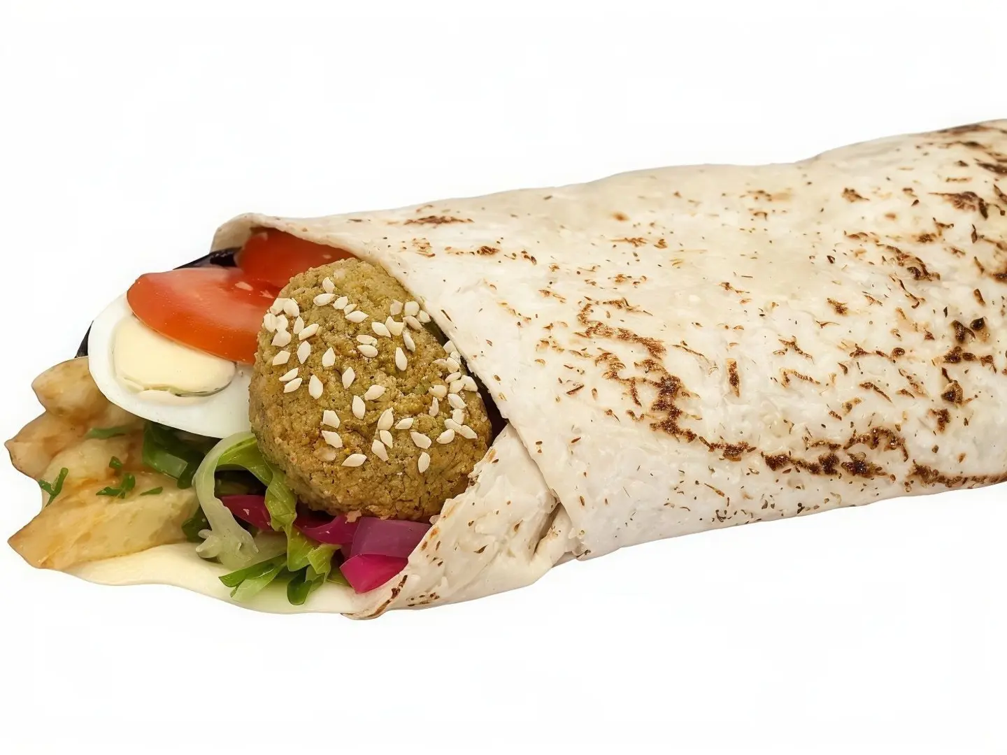Falafel, Cheese, Boiled Egg Sandwich