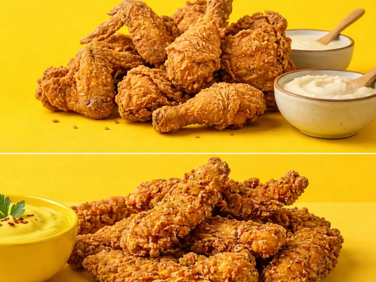 Twins Broasted Meal With Crispy Chicken Pieces