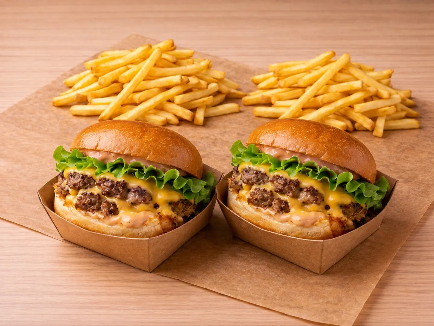Two Burgers Plus Two Fries
