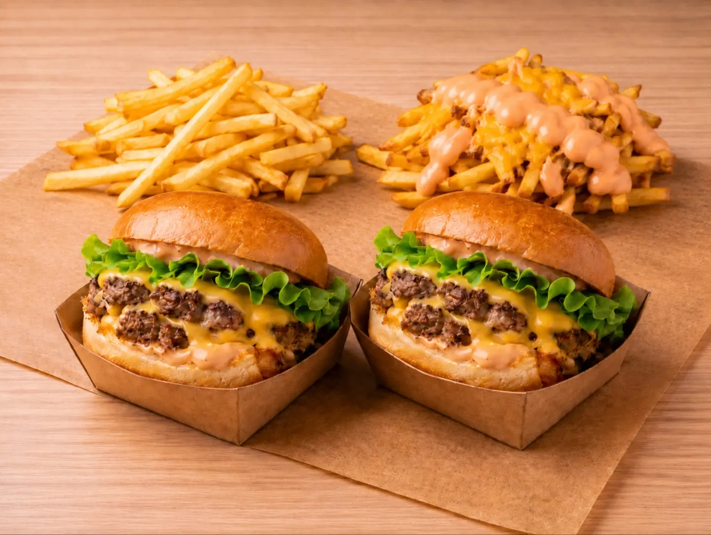 2 Burgers + Olo Style + Fries