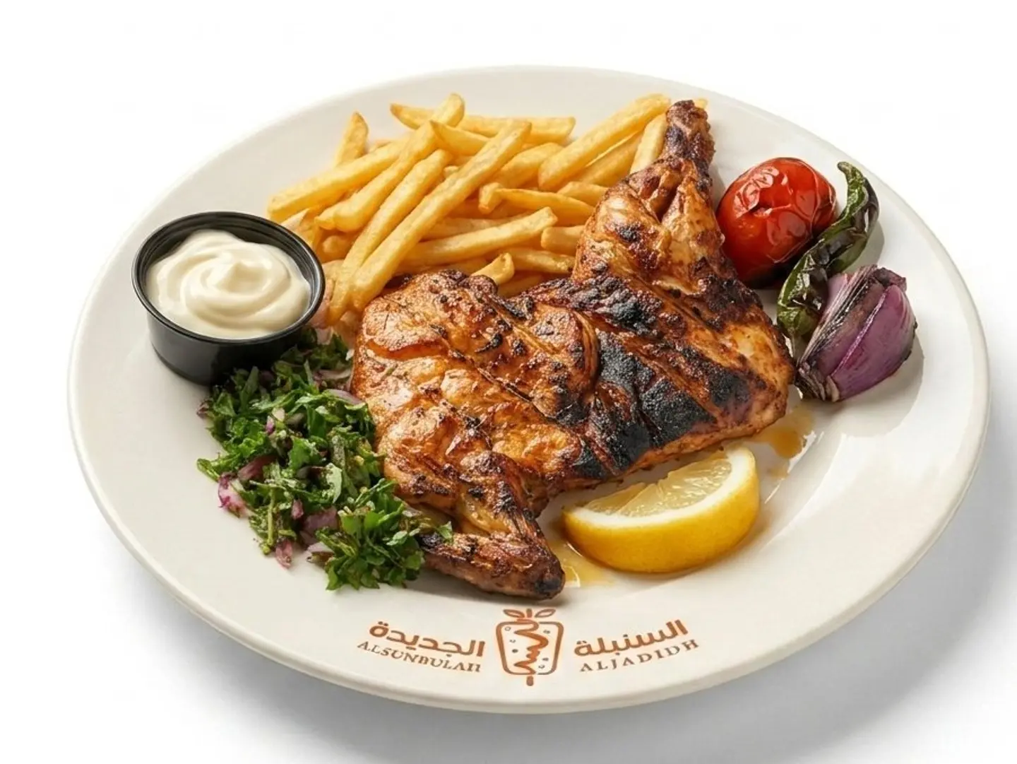 نص دجاج على الفحم