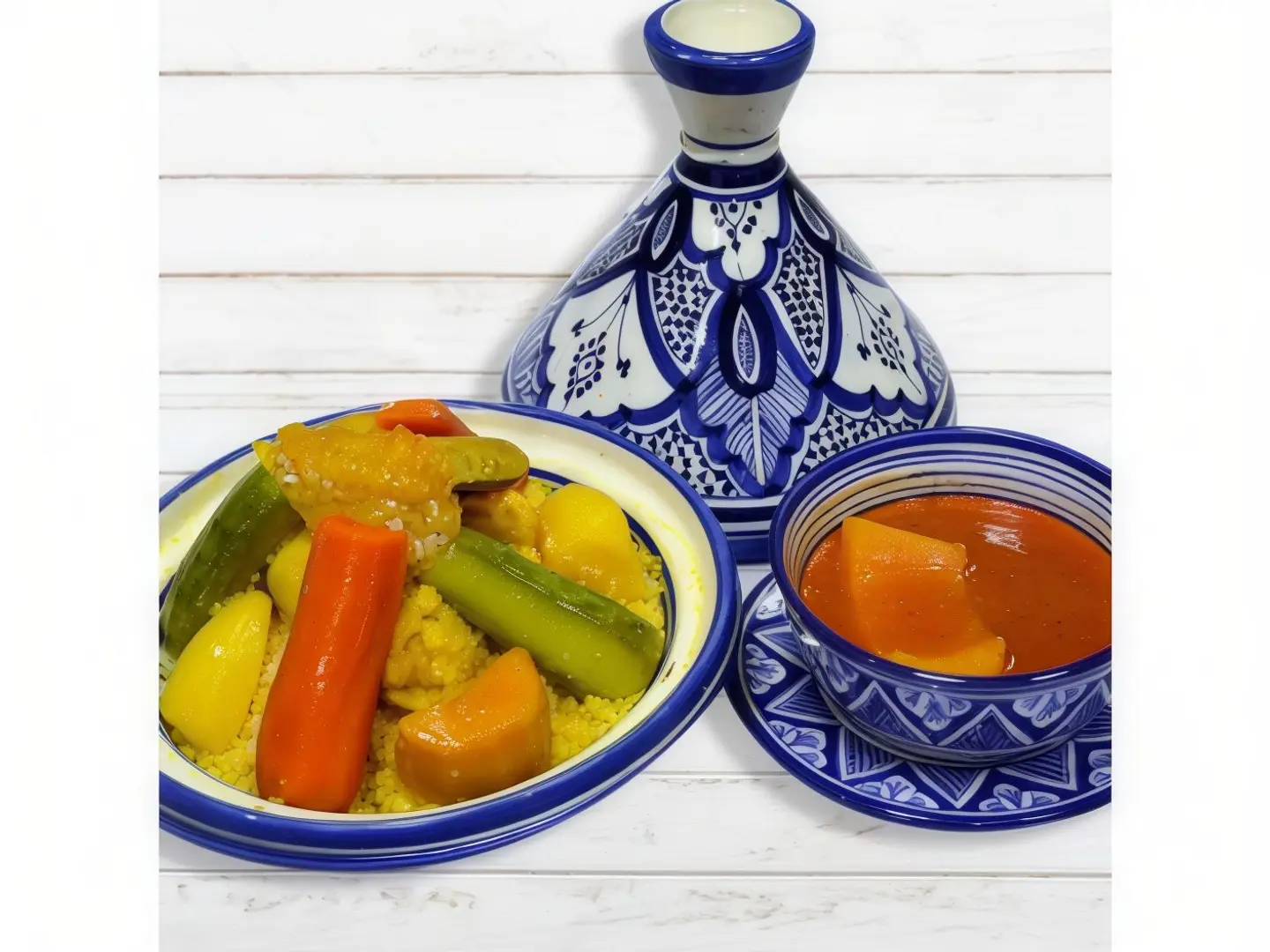 طاجن كسكس بلخضار مع الدجاج الطازج