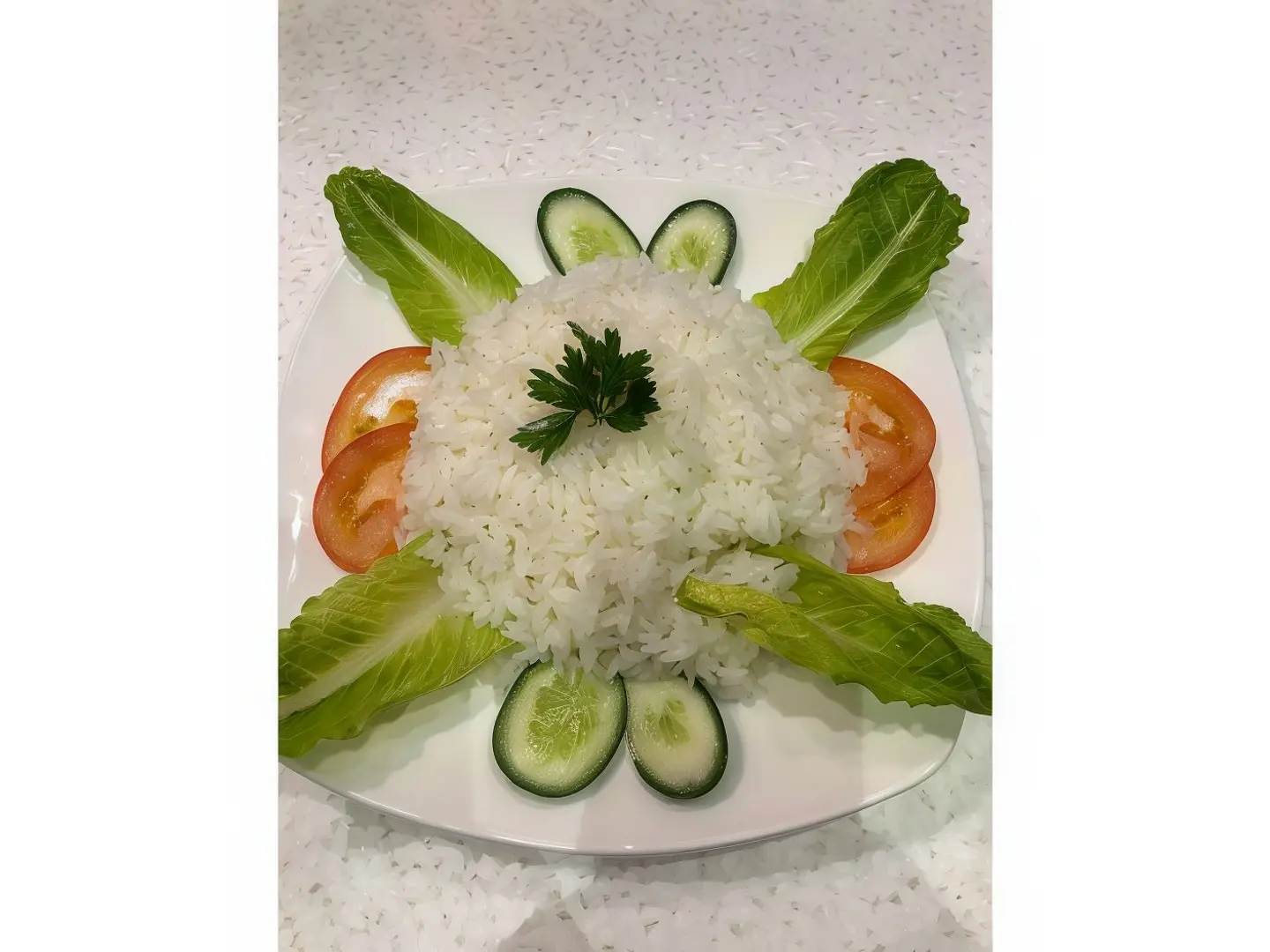 صحن رز ابيض سادة